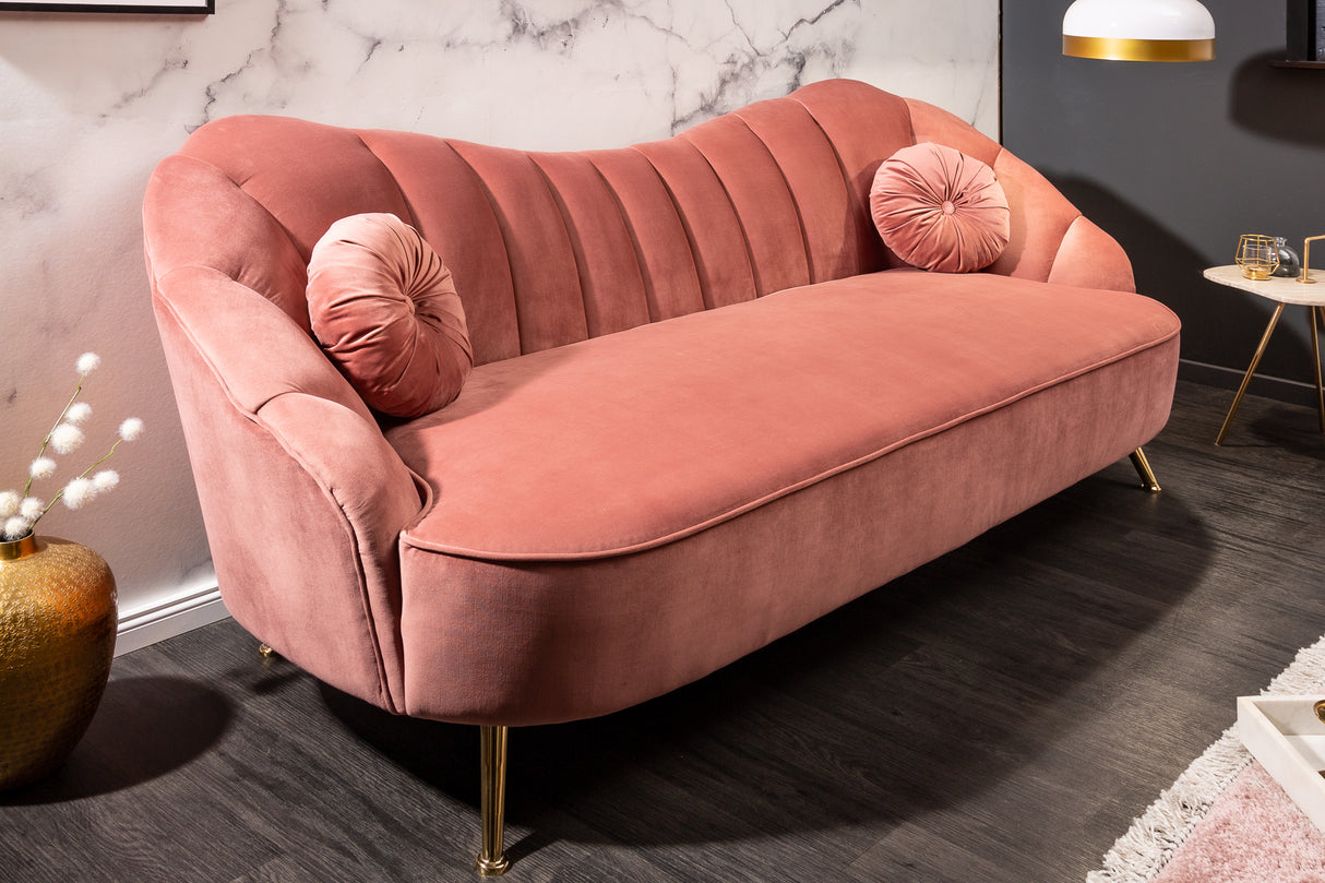 Sofa ARIELLE 220cm Samt altrosa