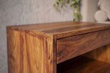 Nachtschrank LAGOS 50cm hängend Sheesham massiv braun Stein-Finish