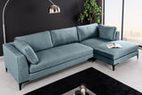 Ecksofa SIGNUM XL 315cm 3-Sitzer mit Ottomane rechts Samt Petrol