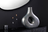Vase RING 40cm metal dark grey handmade