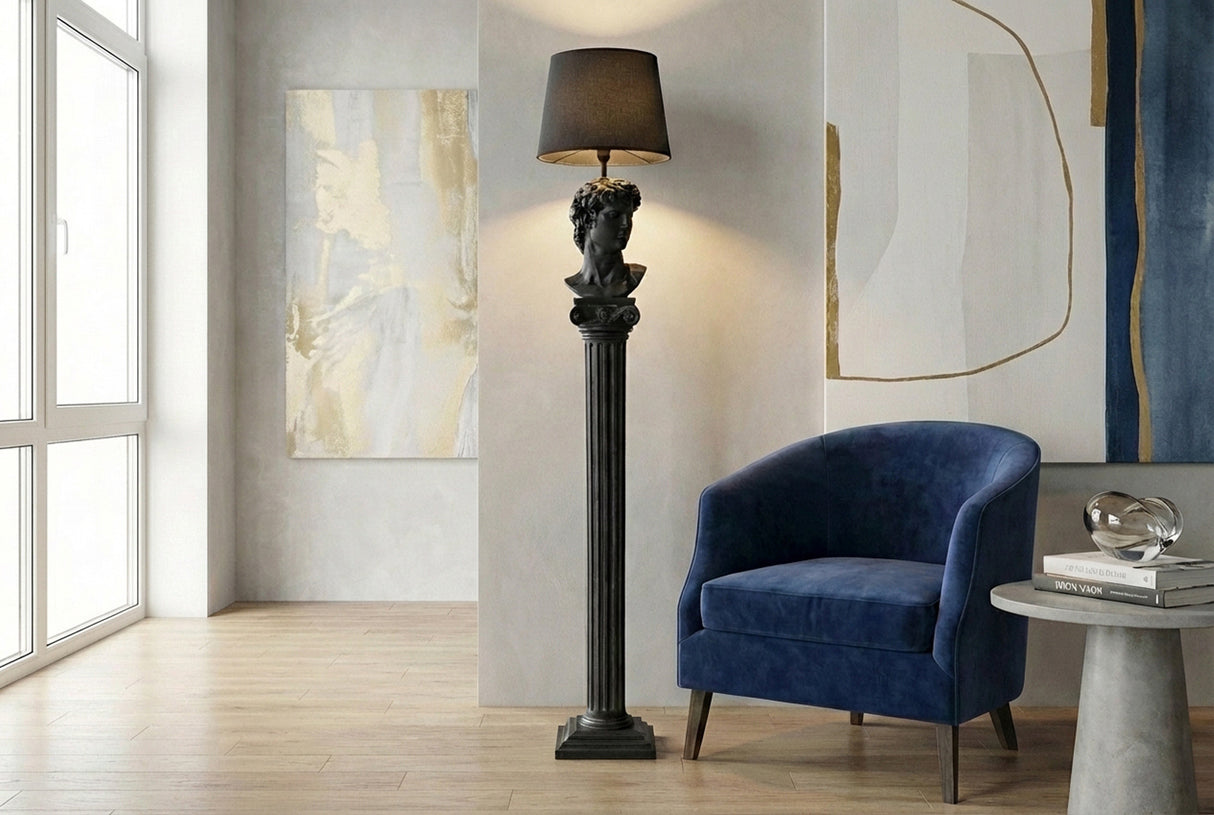 Floor lamp DAVID 120cm skulpture black