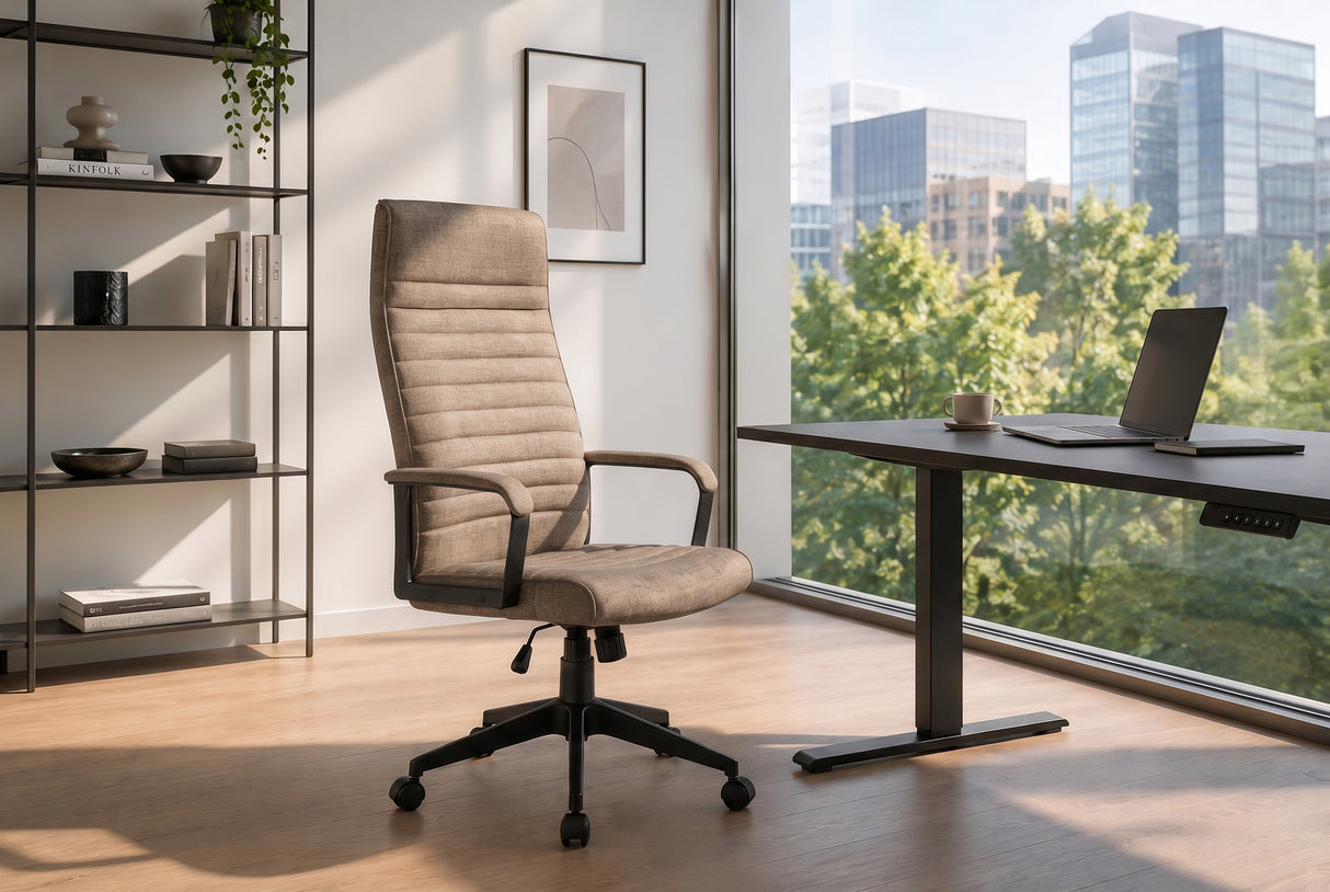 Office chair LAZIO 49-59cm w/ tilt function vogue velour velvet taupe
