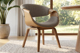 Stuhl ORGANIC Esche furniert Strukturstoff grau