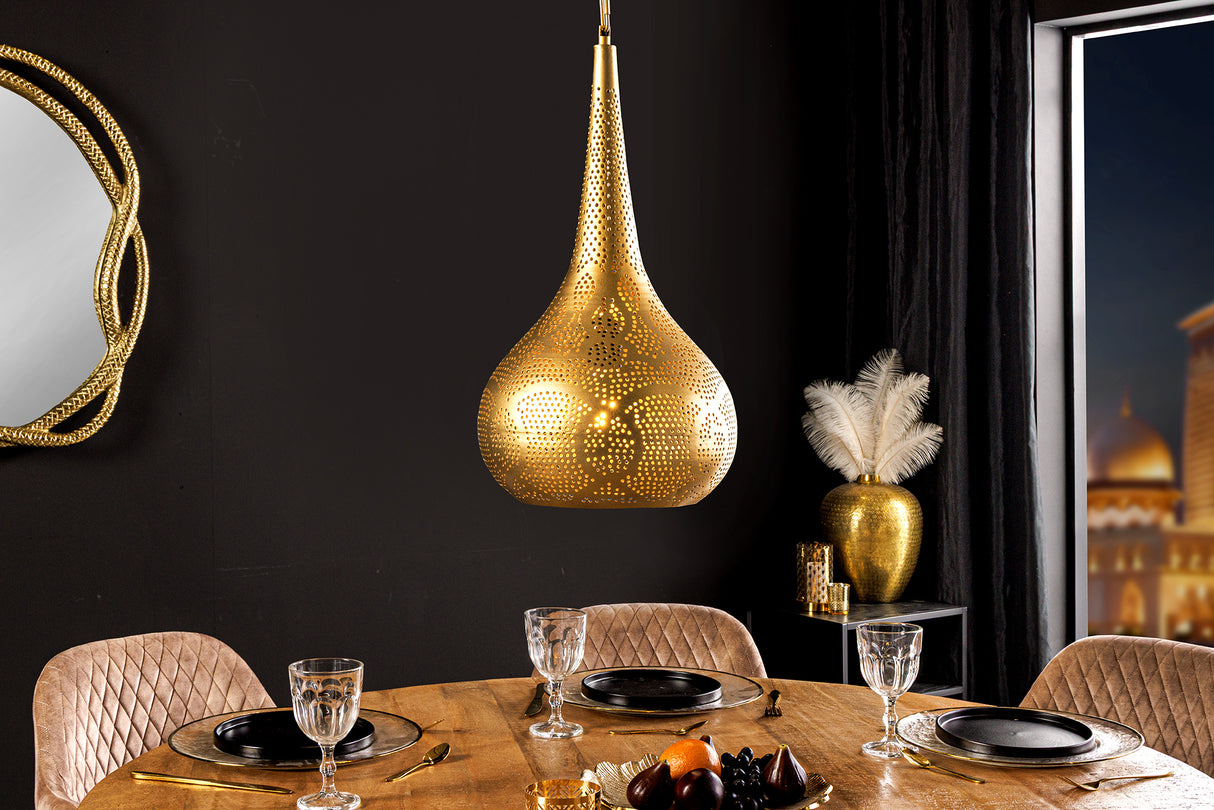 Pendant lamp ORIENT LIVING 50cm iron w/ gold decor