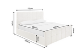 Bett PRESTIGE 160x200cm mit Stauraum und Lattenrost Bouclé creme