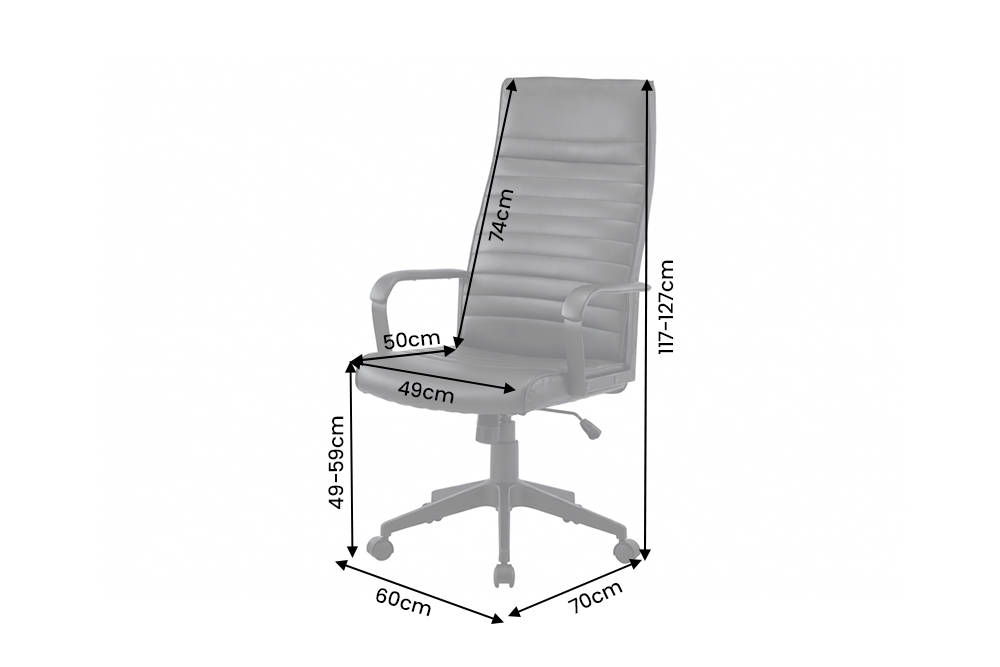 Bürostuhl LAZIO 49-59cm mit Wippfunktion Kunstleder schwarz
