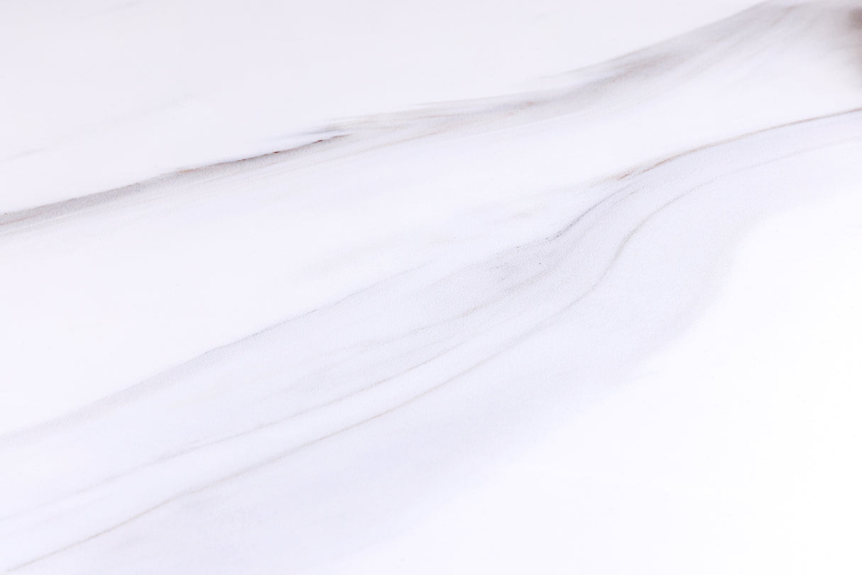 Esstisch ART LIVING 200cm Keramikplatte aus weißem Marmor mit champagnergoldenem Rahmen