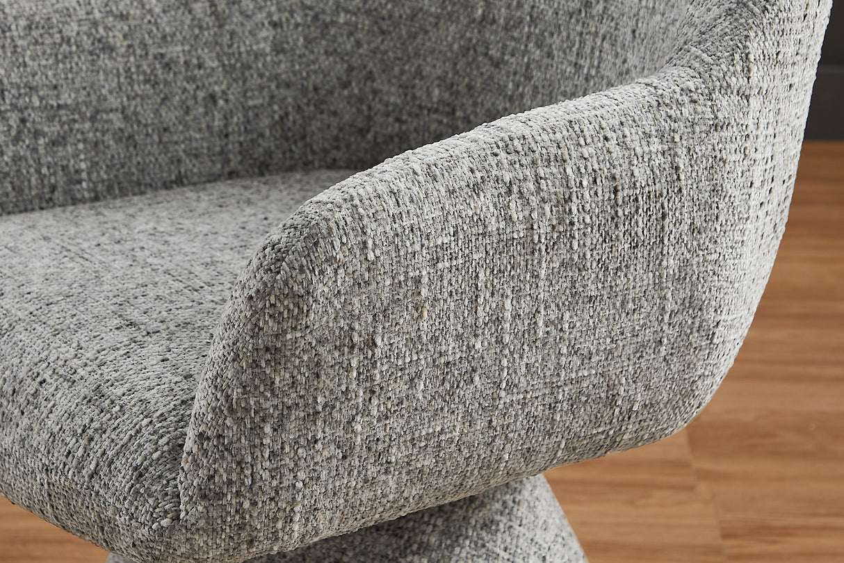 Swivel chair AMBIENTO 180° w/ armrests chenille fabric grey auto-return