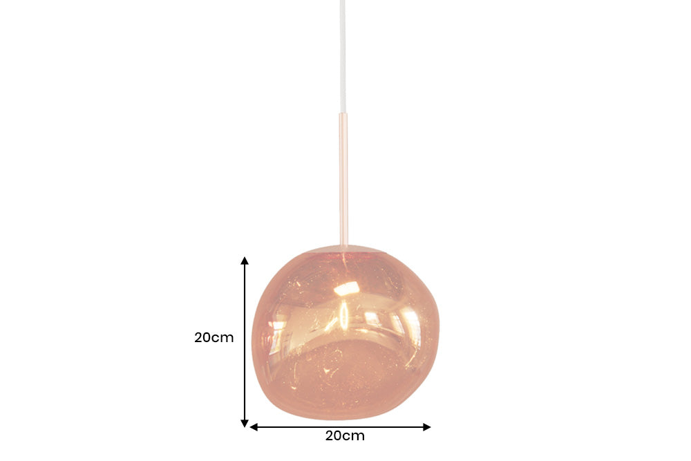 Pendelleuchte LIQUID DIAMOND 20cm Glas kupfer