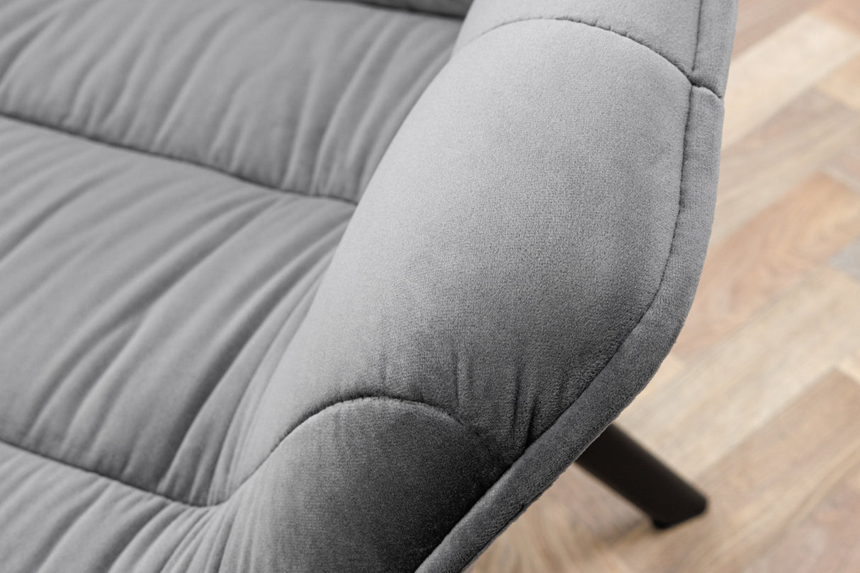 Swivel chair THE DUTCH COMFORT with armrests velvet grey