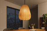 Pendelleuchte ORGANIC 45cm Stoff natur gold im Boho Style