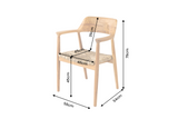 Chair KENNEDY wicker seat w/ armrests teak wood natural