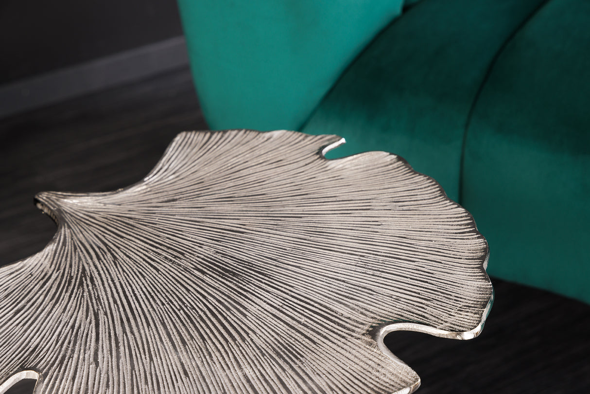 Side table GINKGO LEAF 53cm silver