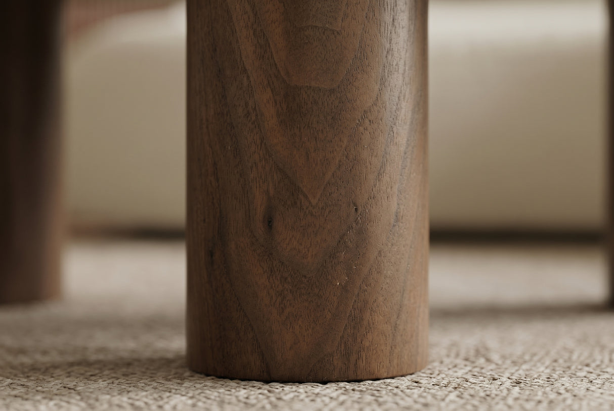 Couchtisch ORGANIKO 110cm weiß-braune Keramikoptik m. Nussbaum-Holzoptik-Gestell