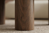Couchtisch ORGANIKO 110cm weiß-braune Keramikoptik m. Nussbaum-Holzoptik-Gestell
