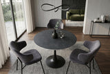 Bistro table LYON 80cm round ceramic grey