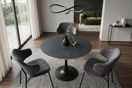 Bistro table LYON 80cm round ceramic grey