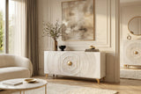 Sideboard GOLDEN SUNSET 140cm 3D Mangoholz weiß