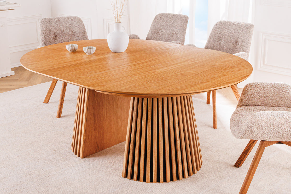 Dining table VALHALLA WOOD round 120-160-200cm extandable oak natural