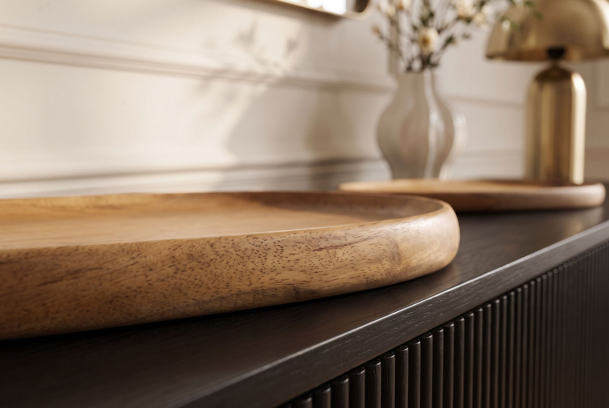 Tablett-Set AMAZONAS 2-tlg. Mangoholz natur cremefarbenes Finish