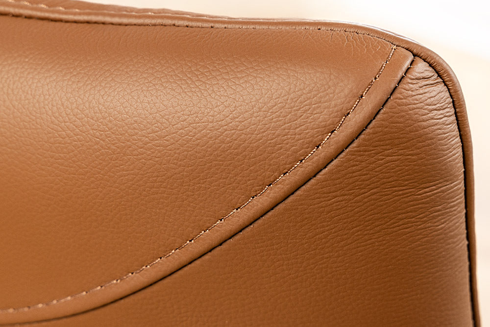 Swivel chair SIGNATURE 360° w/ armrests spring core leather cognac rotatable