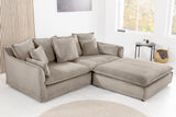 Sofa HEAVEN 200cm 3-Sitzer Federkern abnehmbarer Bezug Cord Greige