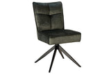 Swivel chair LUGANO 360° auto-return 150 kg load capacity spring core velour velvet moss green black