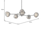 Pendelleuchte LIQUID DIAMOND 5 Glasschirme Rauchoptik