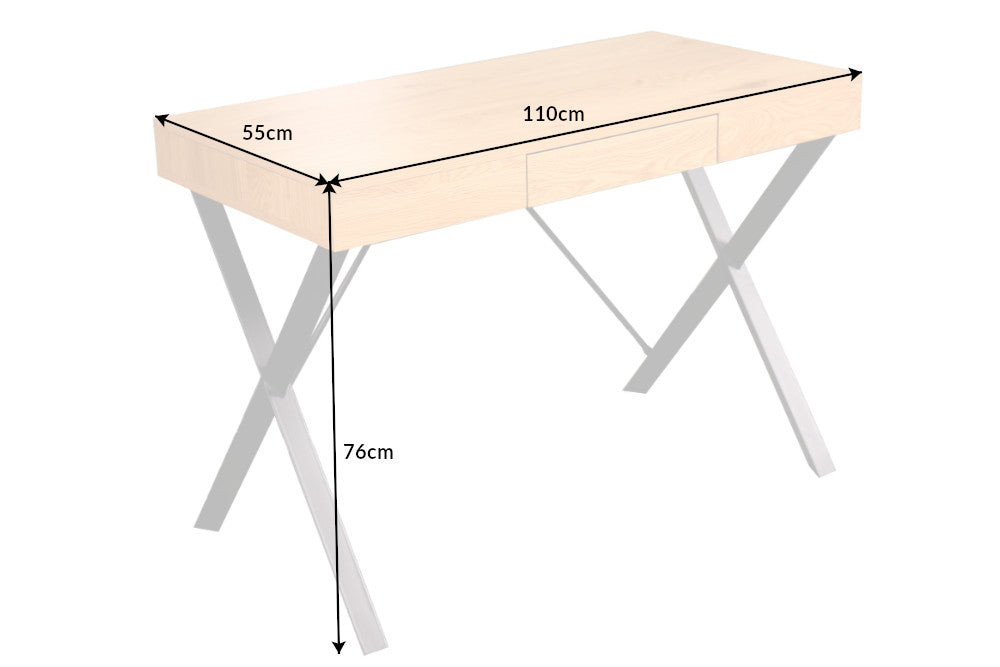 Desk STUDIO 110cm with drawer oak-look