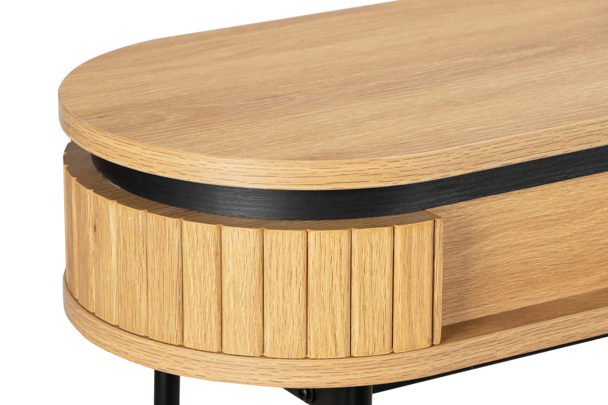 Console ATELIER 120cm natural oak wood look w/ black metal frame