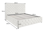 Bett PARIS 180x200cm CHESTERFIELD-Look Samt champagnerbeige mit Stauraum
