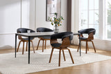 Stuhl ORGANIC Kunstleder schwarz und Walnussholzoptik
