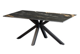 Coffee table GALAXIE 100cm w/ star frame ceramic black gold sand