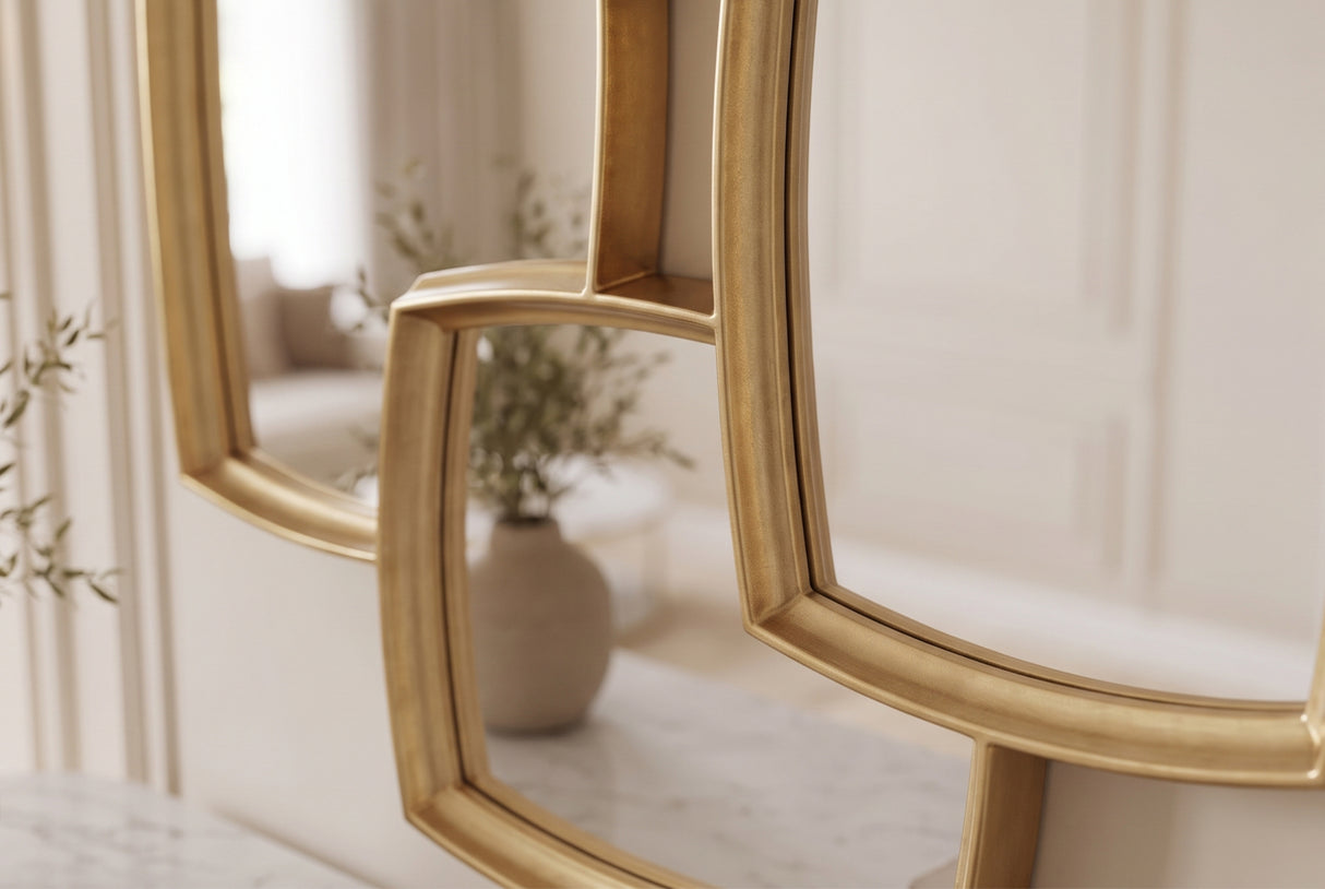 Wall mirror QUADRA 90cm gold