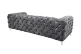 Sofa MODERN BAROCK 240cm 3-seater velvet dark grey Chesterfield look