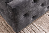 Bett PARIS 180x200cm CHESTERFIELD-Look Samt grau mit Stauraum