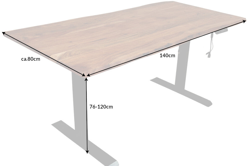 Schreibtisch MAMMUT 140cm Tischplatte Akazie ohne Beine