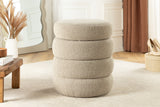 Stool VOQUE 50cm bouclé taupe w/ storage space