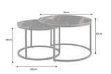 Coffee table ELEGANCE 75cm set of 2 aurora oro ceramic black gold sand