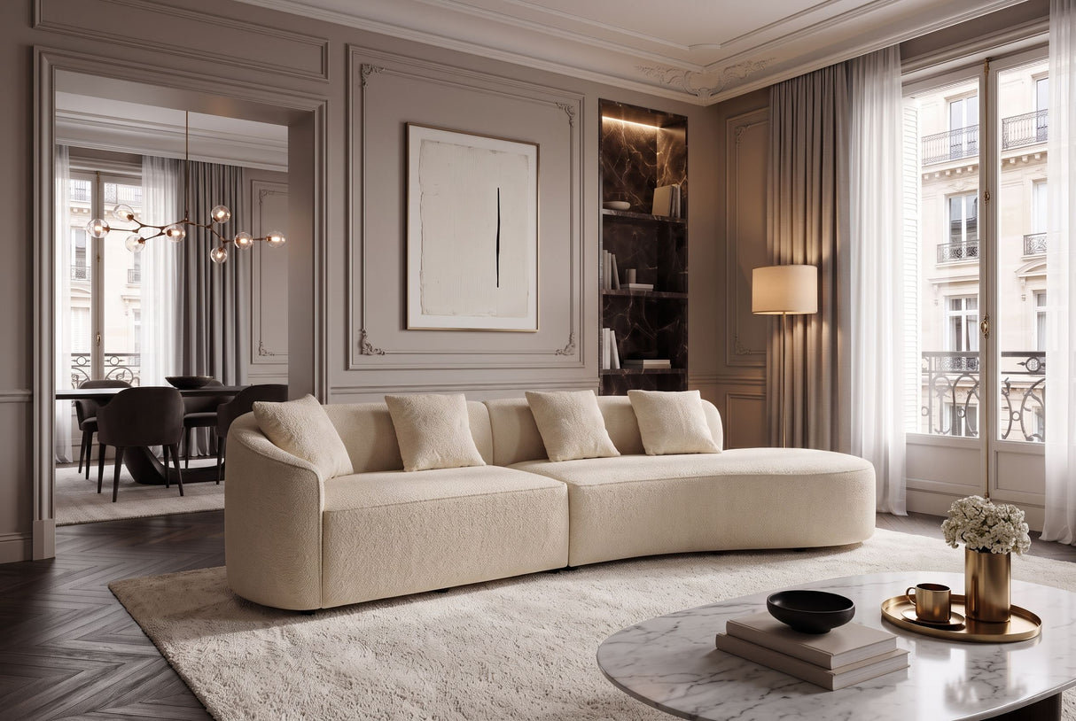 Sofa ATELIER L 330cm 3-Sitzer XXL Bouclé Beige