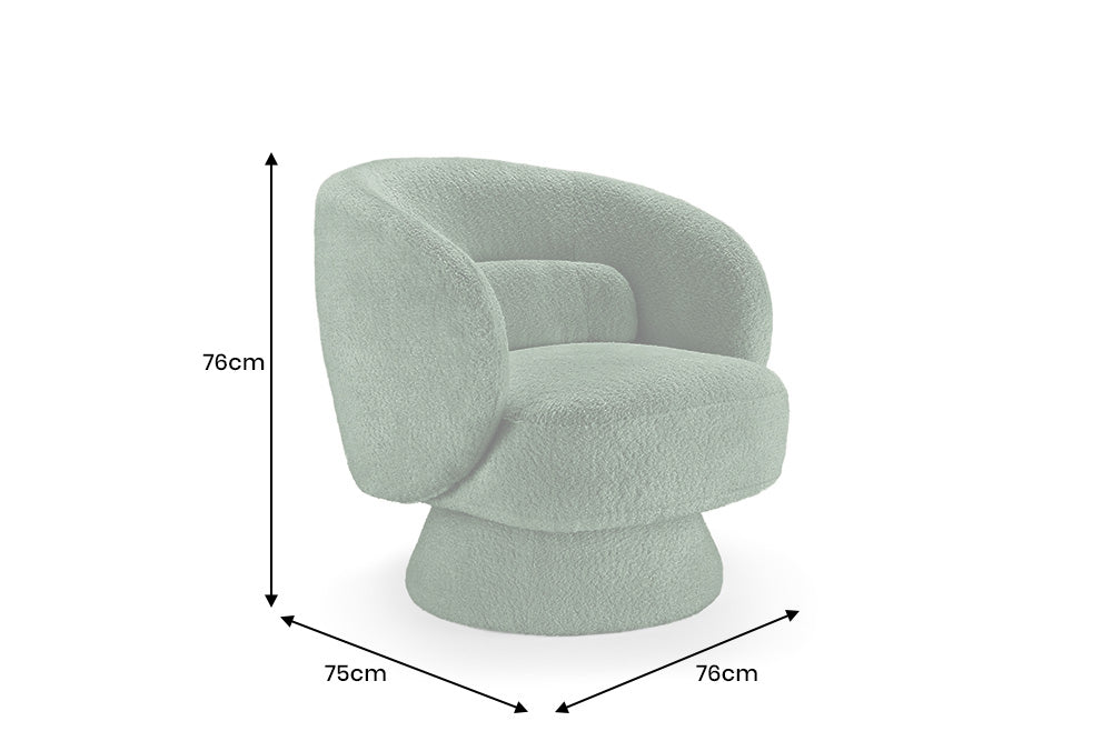 Sessel BOSSA NOVA 360° drehbar Bouclé grün