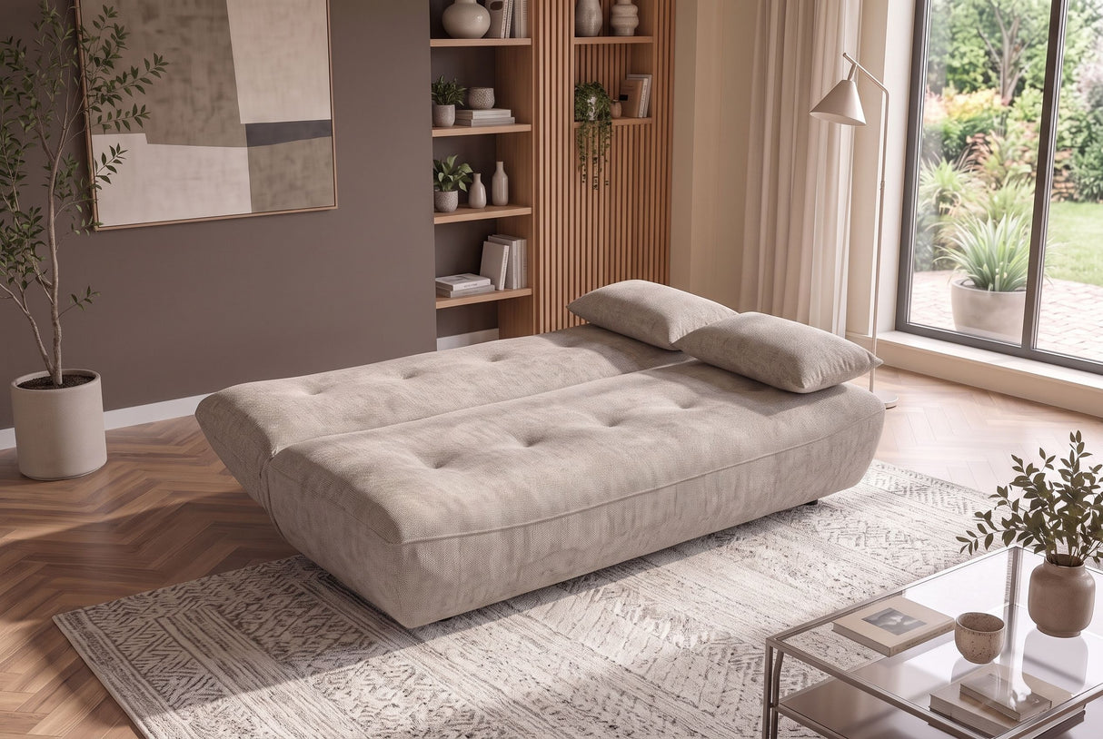 Schlafsofa ELYPSE 200cm 3-Sitzer Chenille Greige