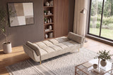 Schlafsofa BOUTIQUE 215cm 3-Sitzer Samt Champagner Beige
