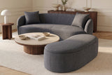 Bench chest ELEMENTAL 120cm upholstered w/ storage space velvet graphite grey