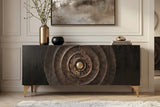 Sideboard GOLDEN SUNSET 180cm 3D mango black