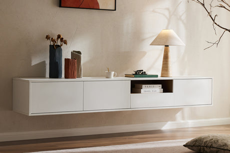 TV-Board LOFT 200cm hanging white natural