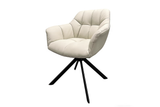 Drehsessel PAPILLON drehbar 180° m. Armlehnen Leder beige