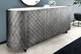 Sideboard REFLECTION 150cm 3D effekt antracite w/ ceramic marble top white