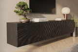 TV-Board SCORPION 200cm 3D hanging black mango wood