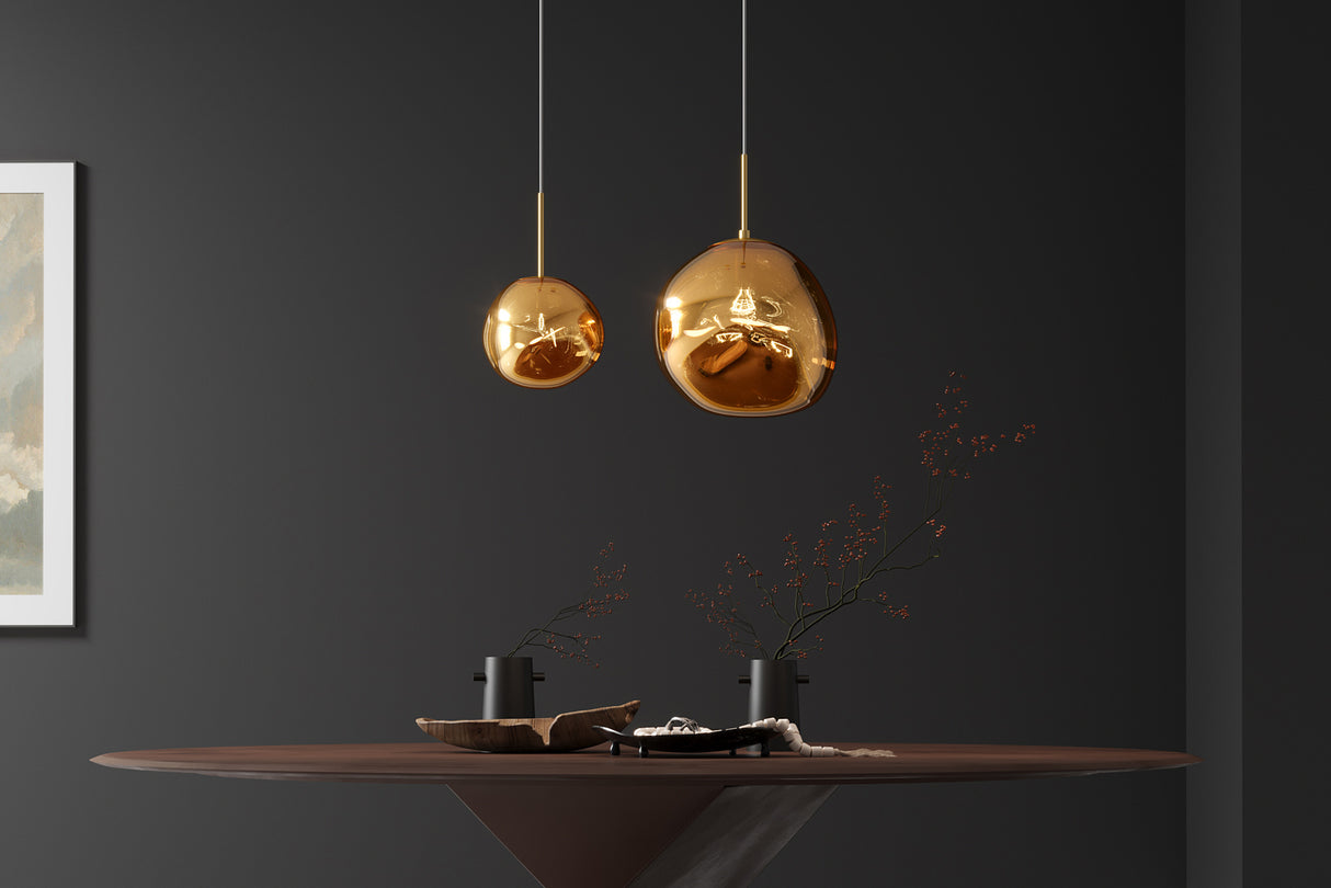 Pendelleuchte LIQUID DIAMOND 35cm Glas gold